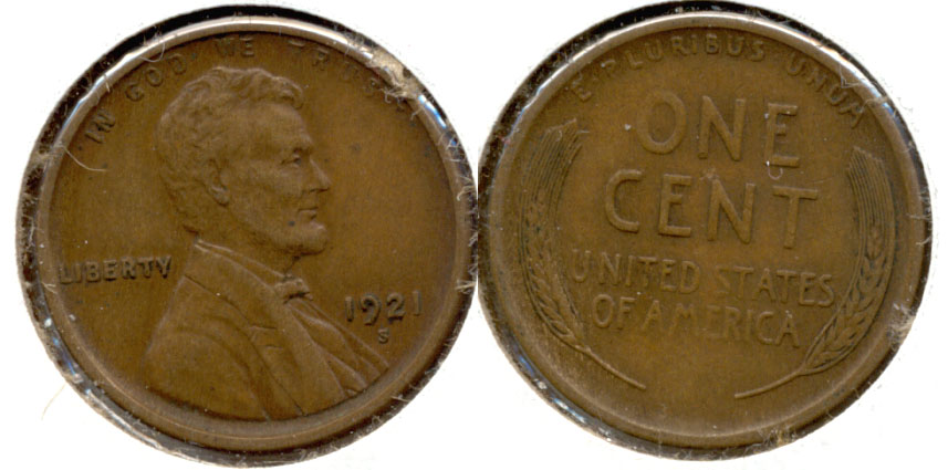 1921-S Lincoln Cent EF-40 a