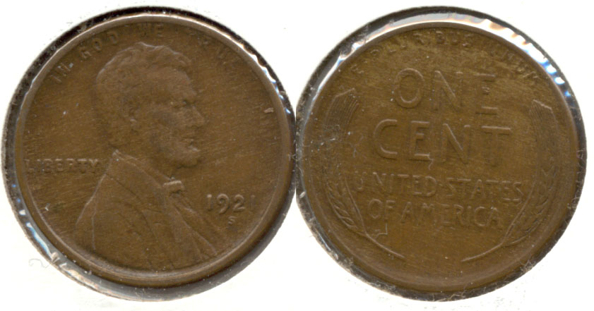 1921-S Lincoln Cent EF-40 l