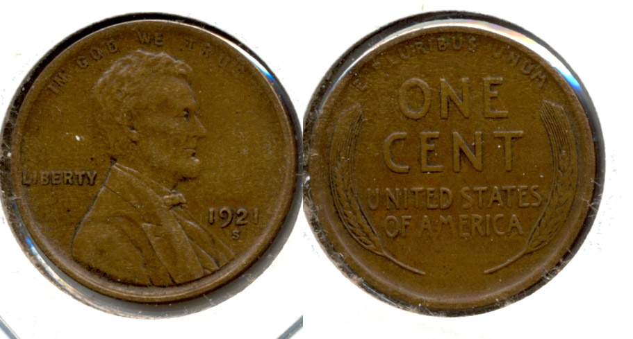 1921-S Lincoln Cent EF-45 g