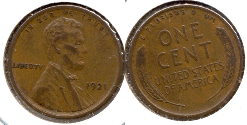 1921 Lincoln Cent AU-50 b