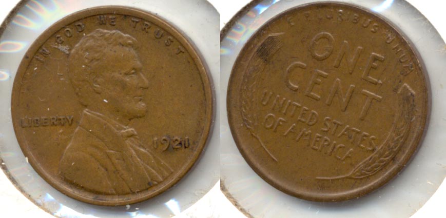 1921 Lincoln Cent AU-50 g