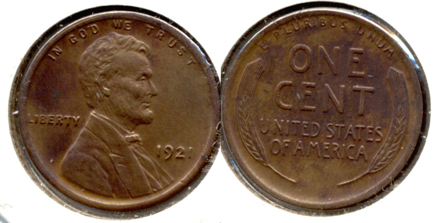 1921 Lincoln Cent MS-60 Cleaned Retoned