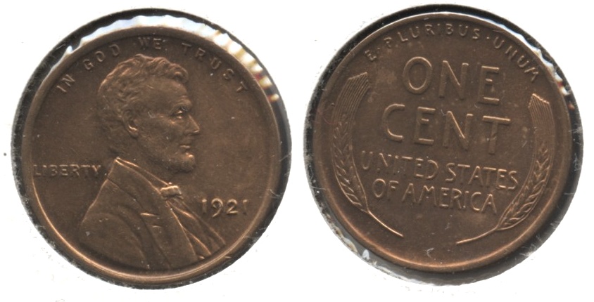 1921 Lincoln Cent MS-63 Red