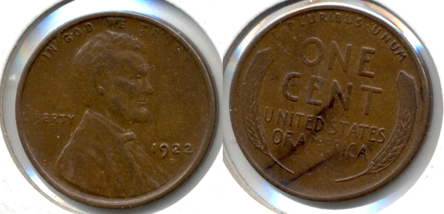 1922-D Lincoln Cent AU-50 d