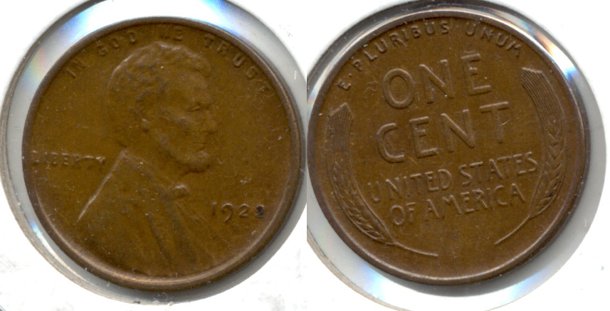 1922-D Lincoln Cent AU-55 a Weak D Variety