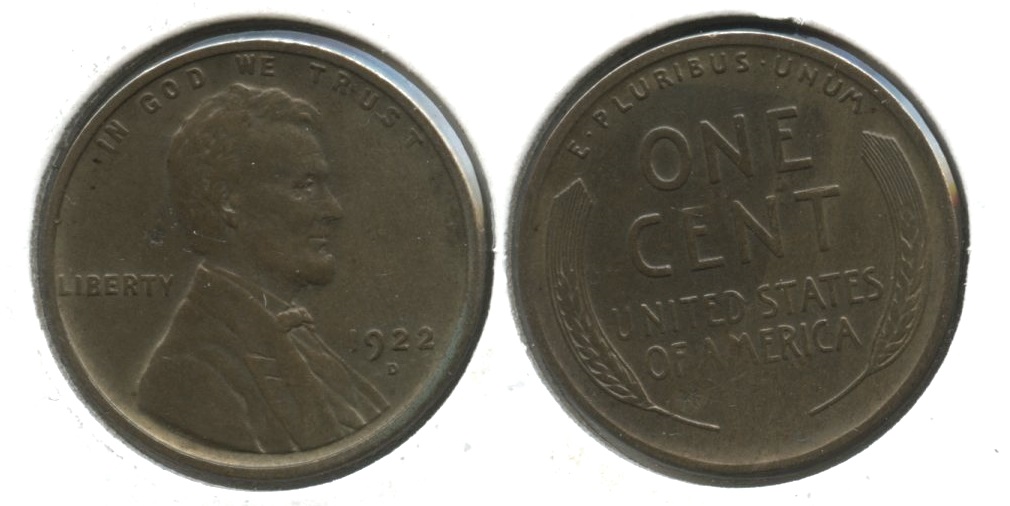 1922-D Lincoln Cent EF-40 #g Reverse Spot