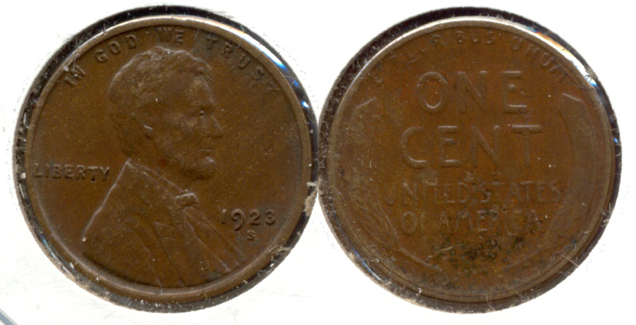 1923-S Lincoln Cent AU-50 b