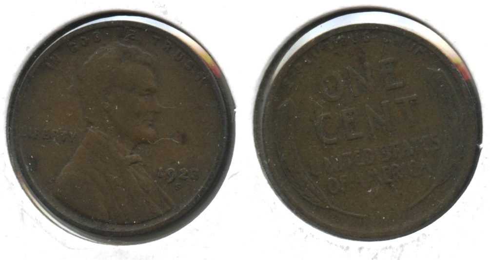 1923-S Lincoln Cent Fine-12 #h