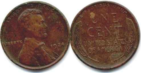 1924-D Lincoln Cent VF-20 Dark