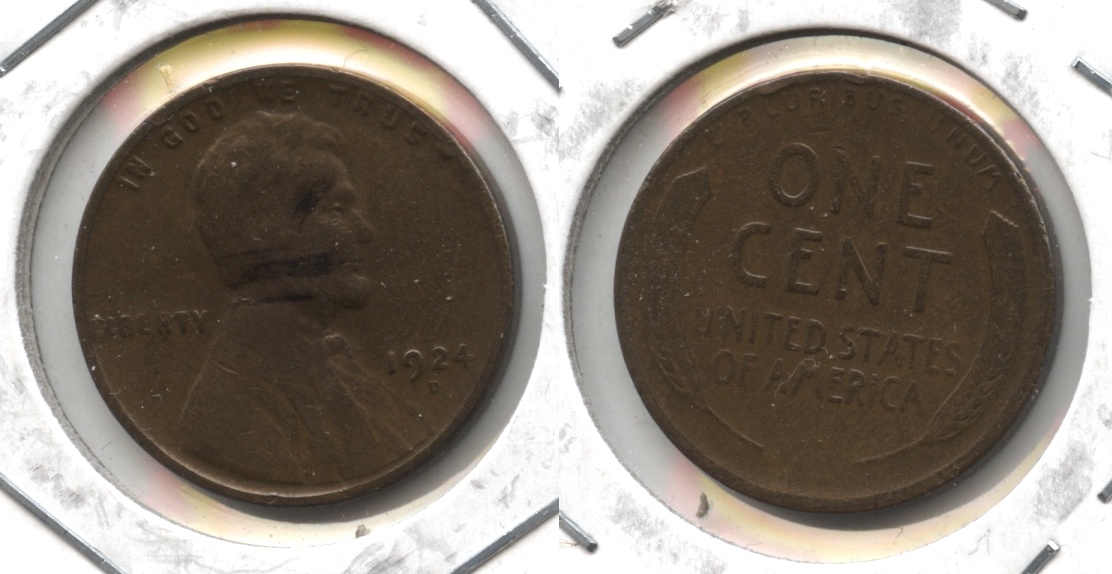 1924-D Lincoln Cent VG-8 #o Cleaned Retoned