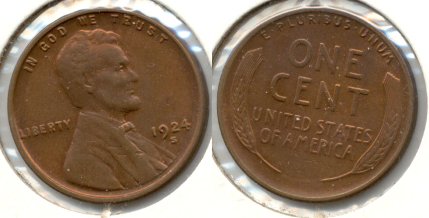 1924-S Lincoln Cent AU-55