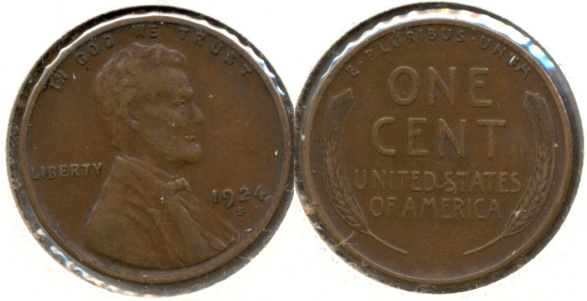 1924-S Lincoln Cent EF-40 a