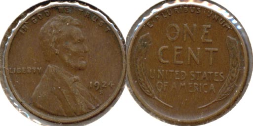 1924-S Lincoln Cent EF-40 b