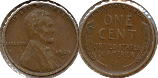1924-S Lincoln Cent EF-40 b