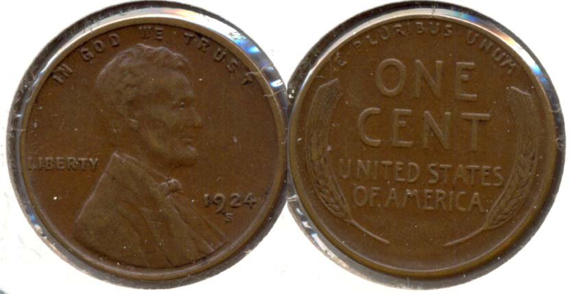 1924-S Lincoln Cent EF-45