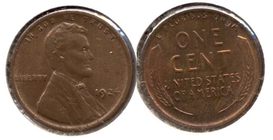1924 Lincoln Cent MS-60 Red Brown