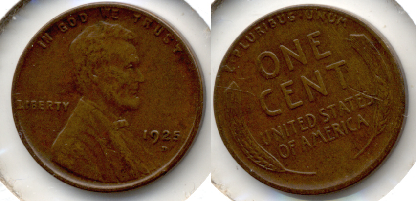 1925-D Lincoln Cent EF-40 b Reverse Scratch