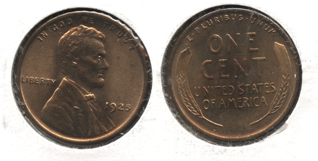 1925 Lincoln Cent MS-64 Red Brown #b