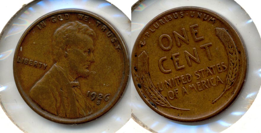 1926-S Lincoln Cent EF-40 f Reverse Spots