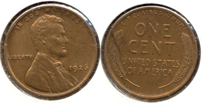 1926 Lincoln Cent MS-63 Red Brown a