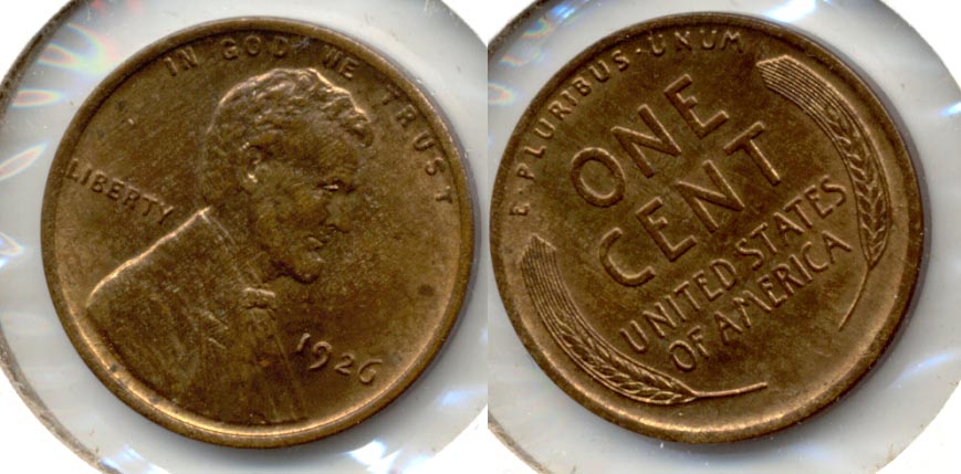 1926 Lincoln Cent MS-63 Red Brown d