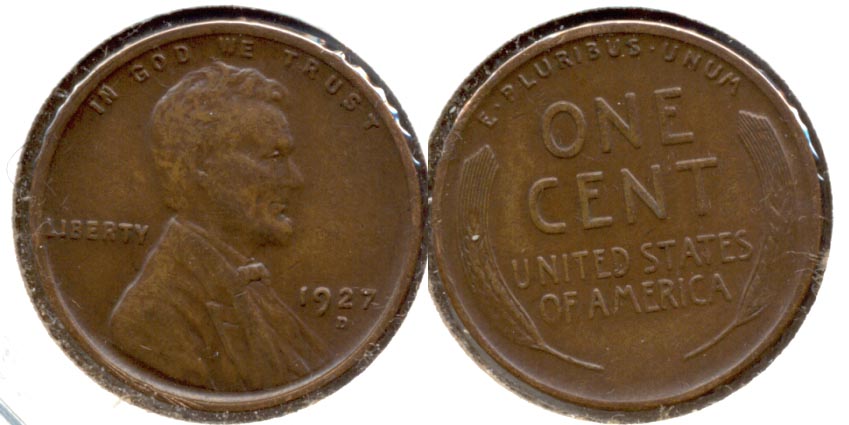 1927-D Lincoln Cent AU-50 a