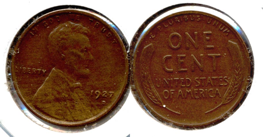 1927-D Lincoln Cent AU-50 f
