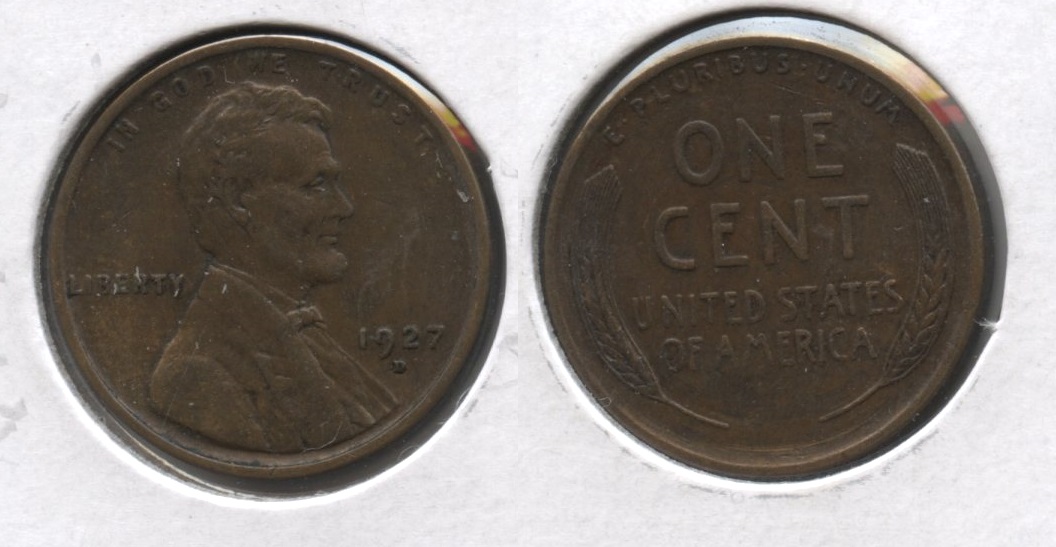 1927-D Lincoln Cent EF-40 #a Old Mark