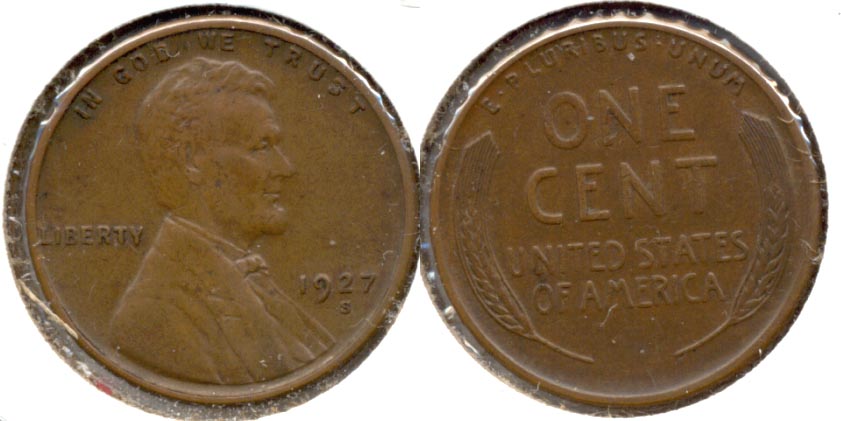 1927-S Lincoln Cent AU-50