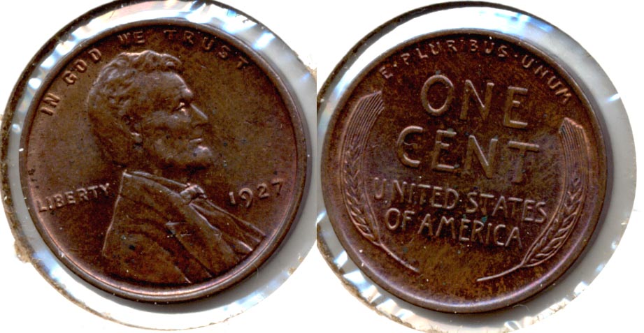1927 Lincoln Cent MS-60 Brown b