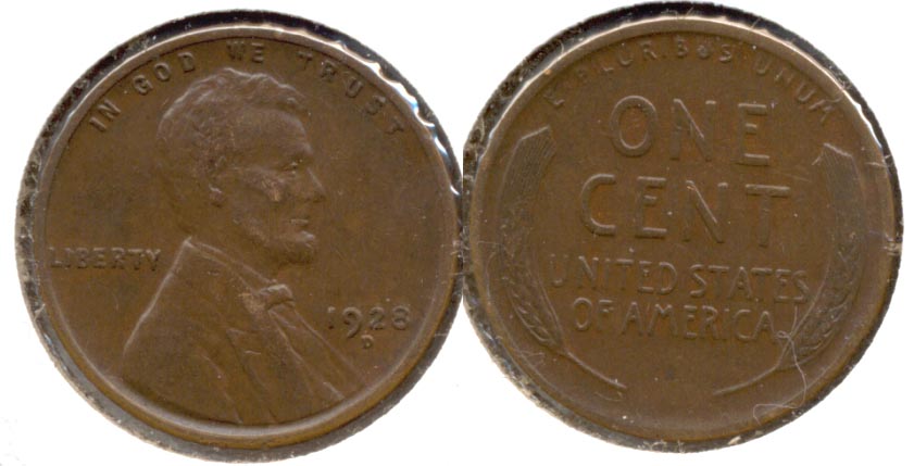 1928-D Lincoln Cent AU-50 c