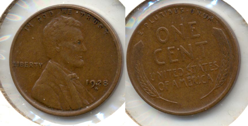 1928-D Lincoln Cent AU-50 d