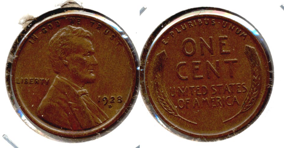 1928-D Lincoln Cent AU-50 f
