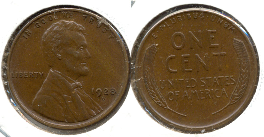 1928-D Lincoln Cent AU-55 a