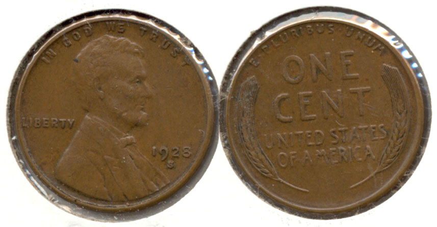 1928-S Lincoln Cent AU-50