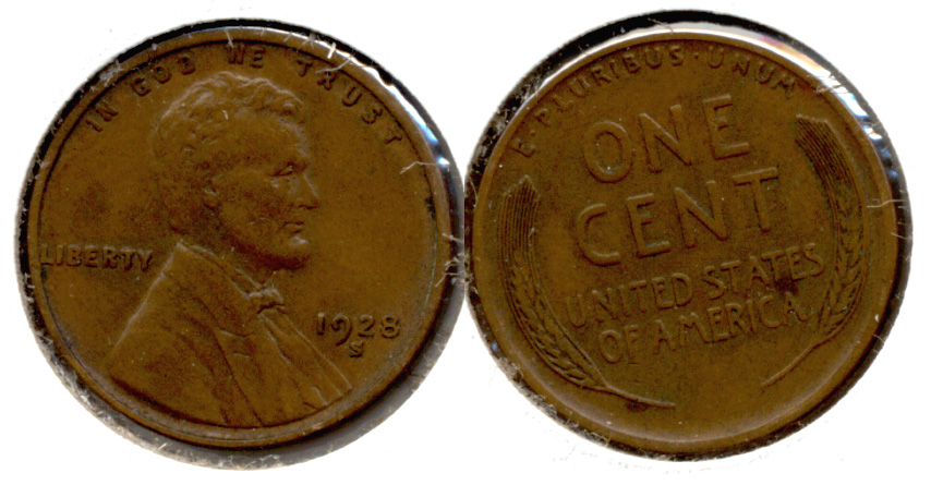 1928-S Lincoln Cent EF-40 h