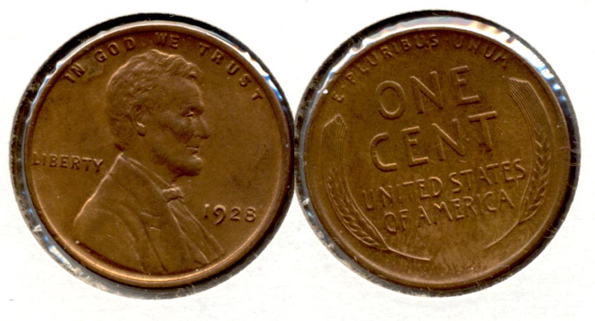 1928 Lincoln Cent AU-55 a