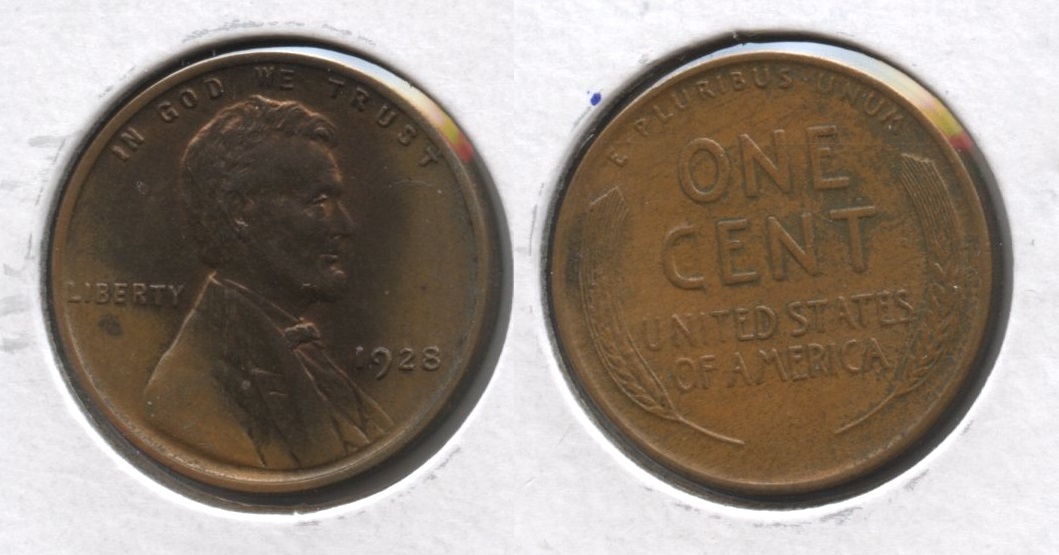 1928 Lincoln Cent MS-60 Brown #c Haze