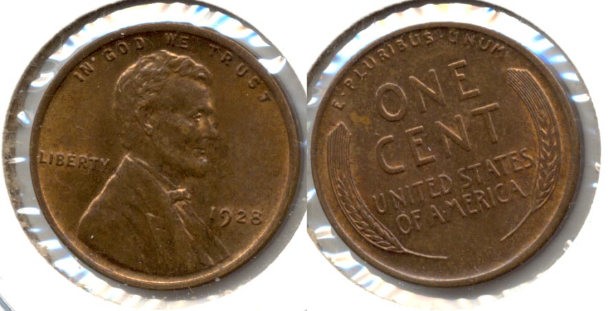 1928 Lincoln Cent MS-63 Red Brown a