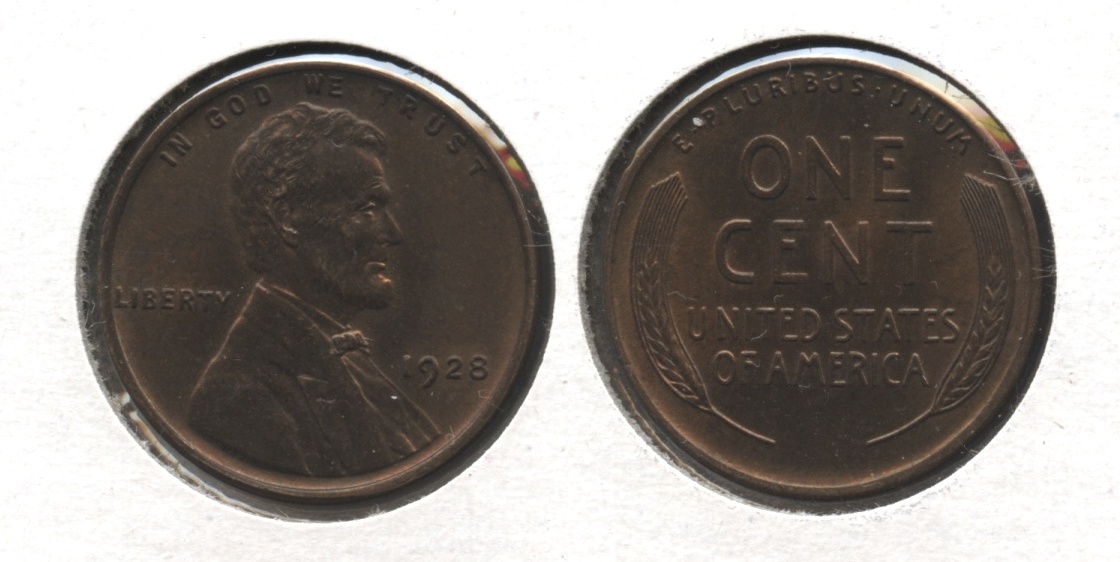 1928 Lincoln Cent MS-63 Red Brown #c
