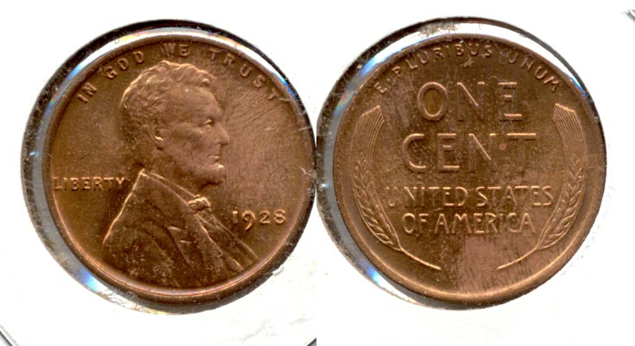 1928 Lincoln Cent MS-63 Red