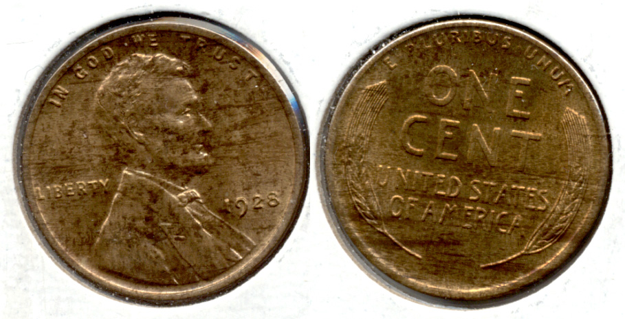 1928 Lincoln Cent MS-64 Red Brown