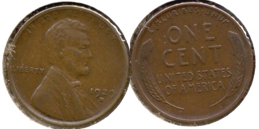 1929-D Lincoln Cent AU-50 h