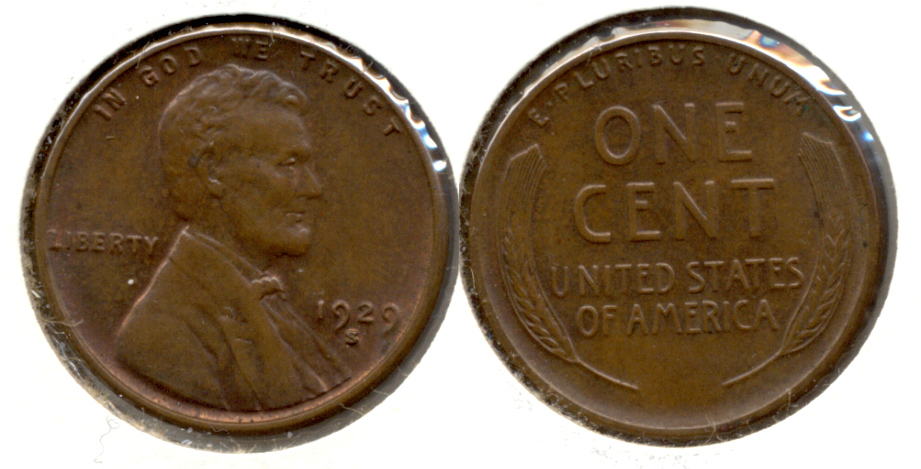 1929-S Lincoln Cent MS-60 Brown