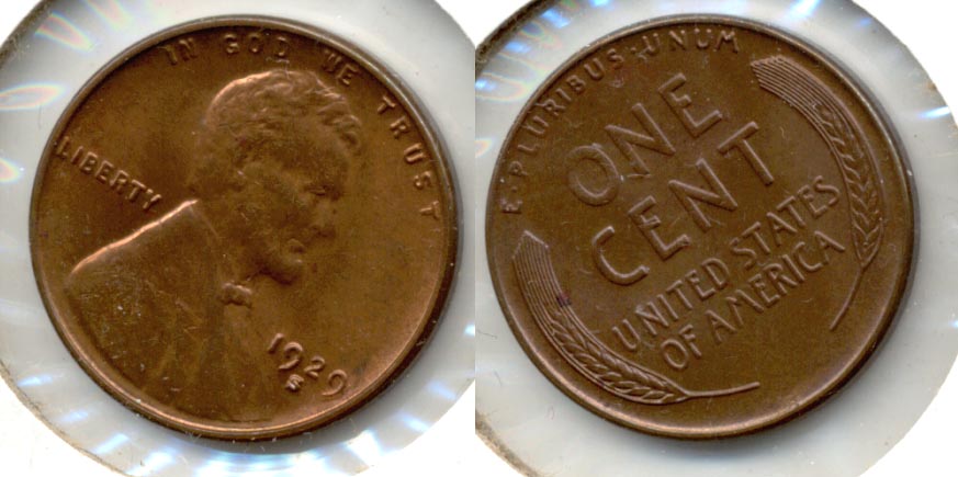 1929-S Lincoln Cent MS-64 Red Brown