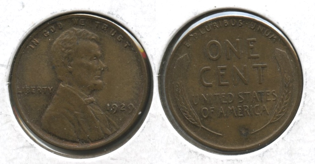 1929 Lincoln Cent MS-60 Brown #c Reverse Spot