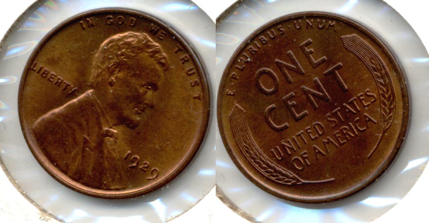 1929 Lincoln Cent MS-64 Red Brown