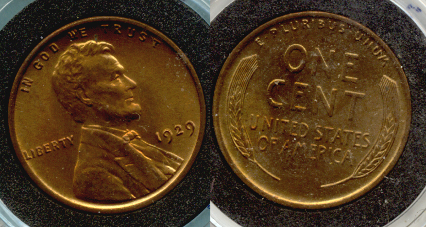 1929 Lincoln Cent MS-64 Red Brown a