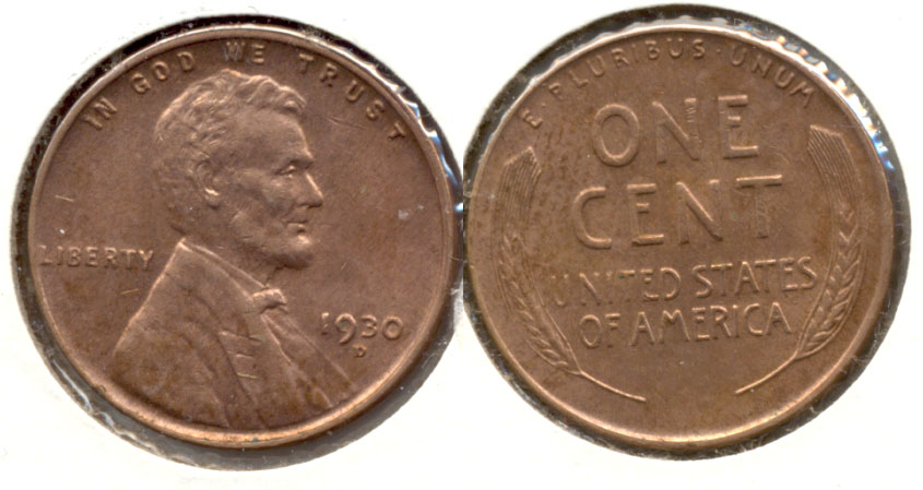 1930-D Lincoln Cent MS-63 Red Brown