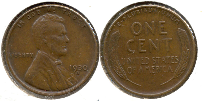 1930-S Lincoln Cent AU-50